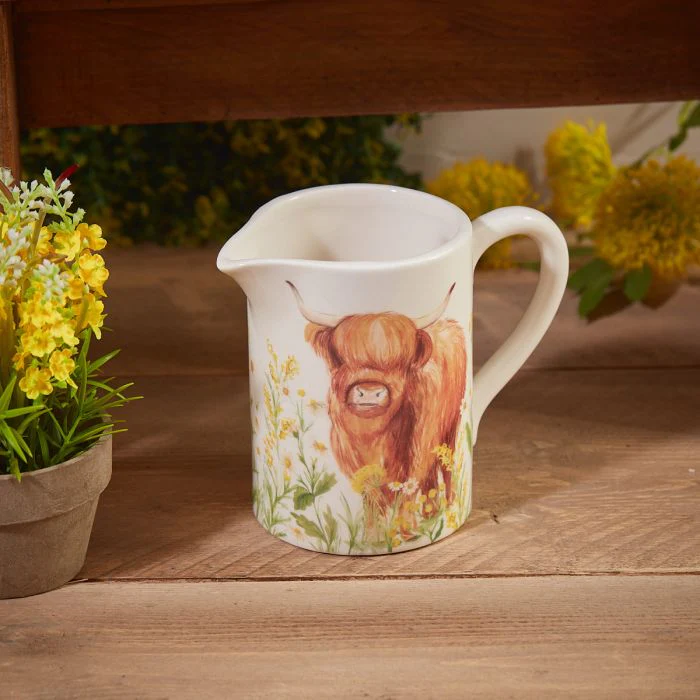 Highland Cow Floral Jug - Image 2