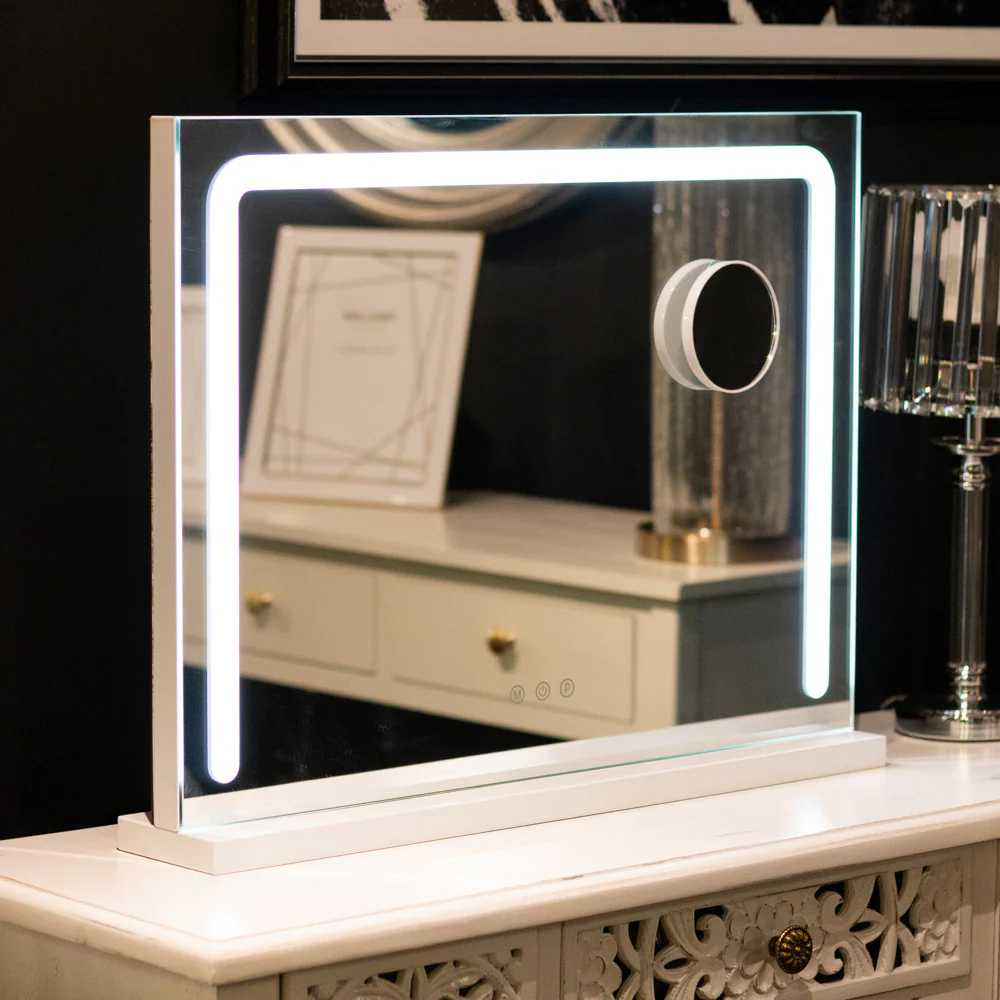 Hollywood Vanity Mirror White 48 x 56cm - Image 2