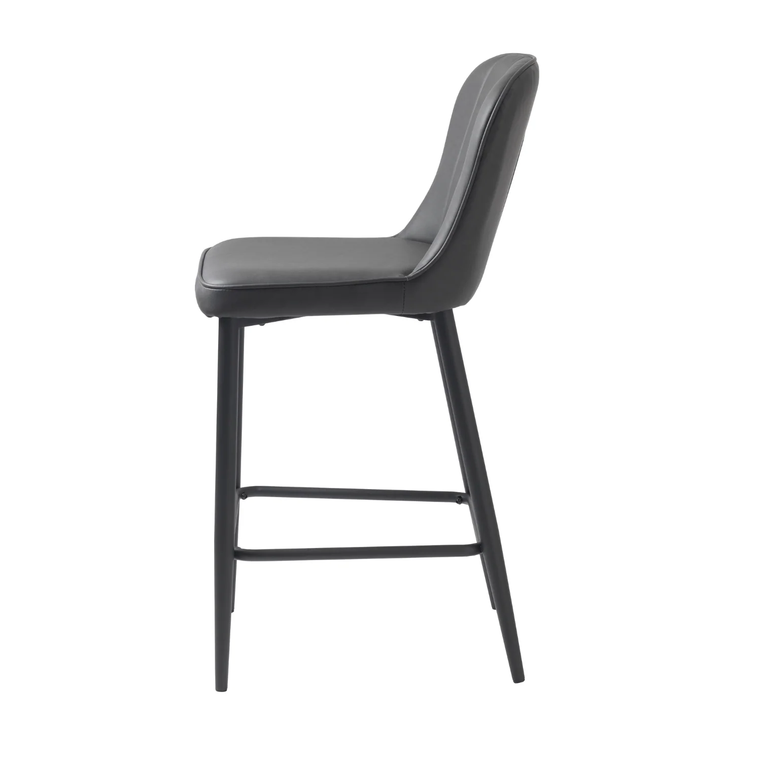 Hudson Counter Stool PU Leather Grey - Image 3