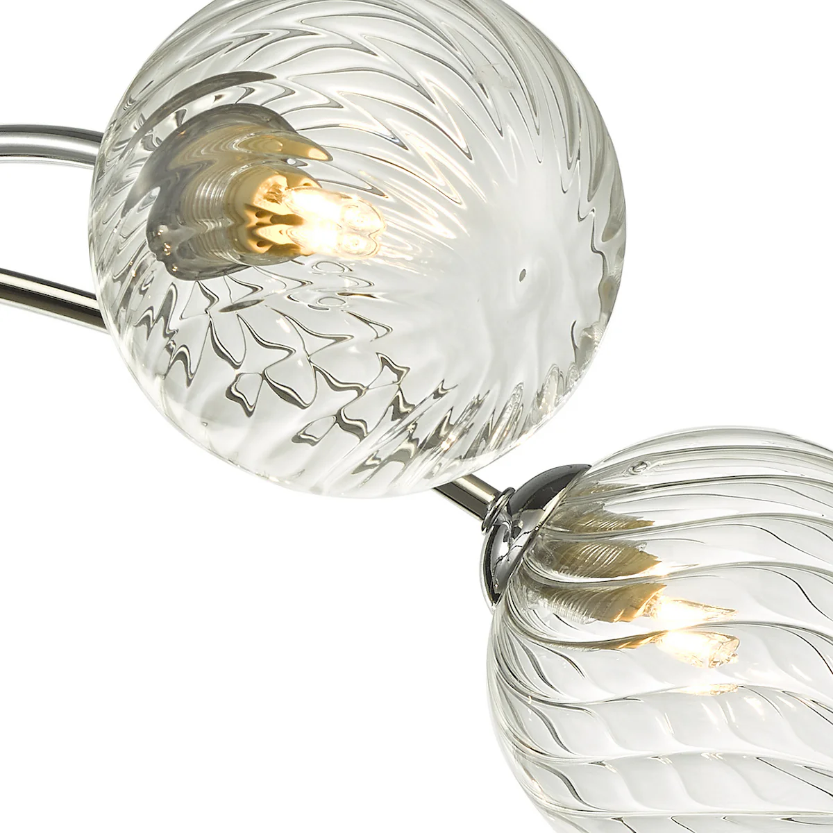 Izzy 6 Light Semi Flush Chrome/Twisted Glass - Chrome Lighting Collection - Image 2