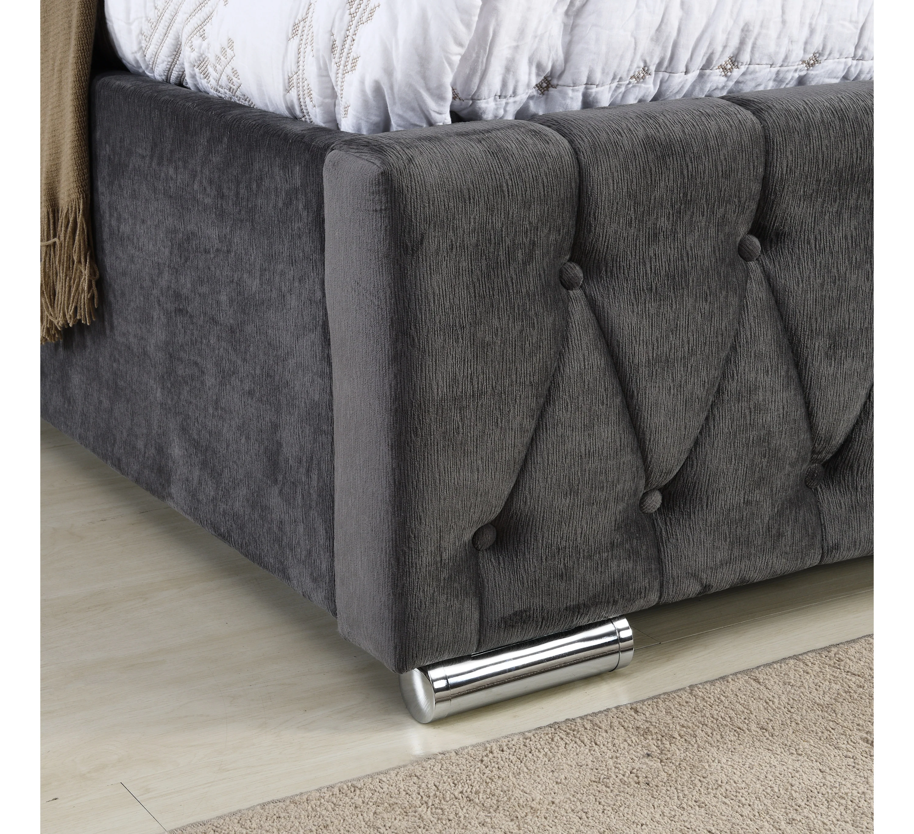 Jersey Super King Size Bedframe Grey - Image 4