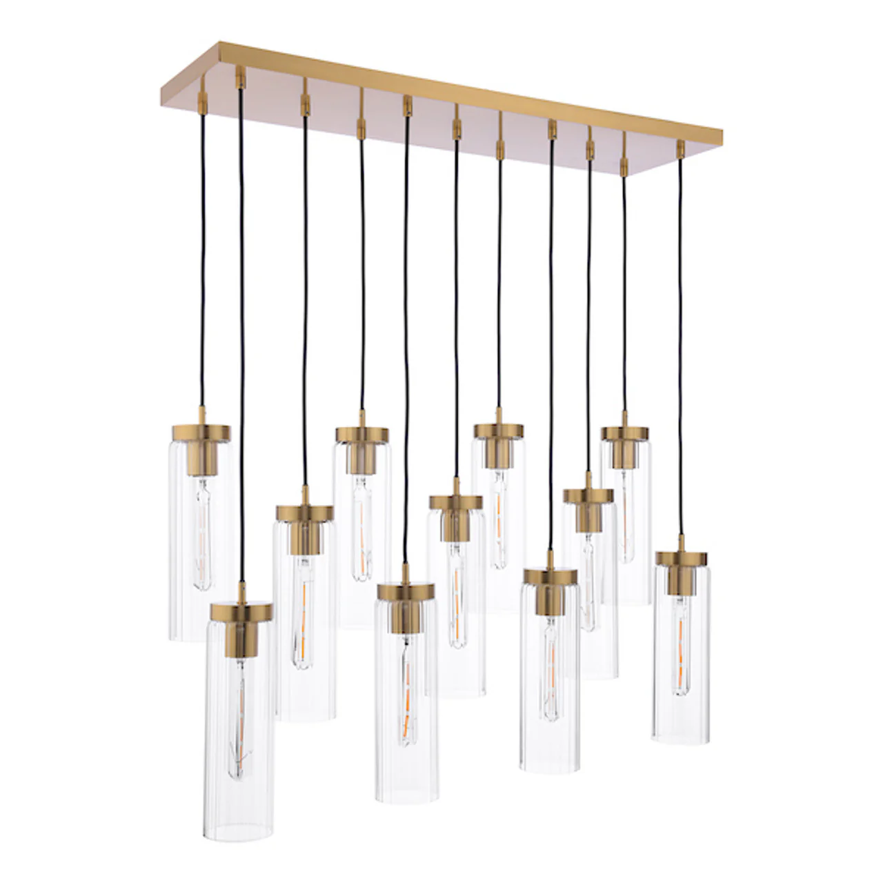 Jodelle 11 Light Bar Pendant Polished Bronze and Glass - Image 2