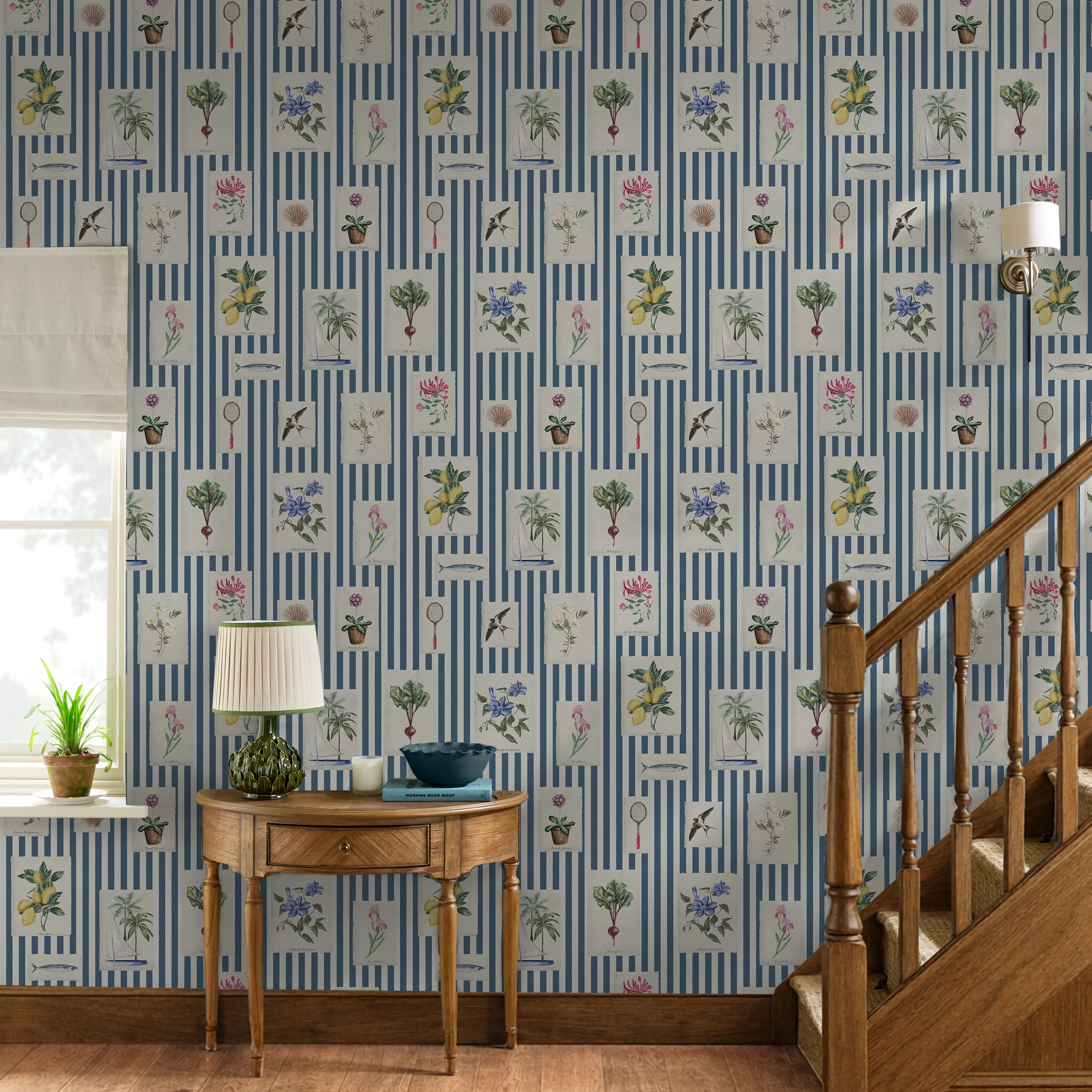 Joules Gallery Wall Stripe Floral Wallpaper – Modern Paste-the-Wall Bold Striped Design, 52cm Width, Decorative Feature Wall Covering - Image 2