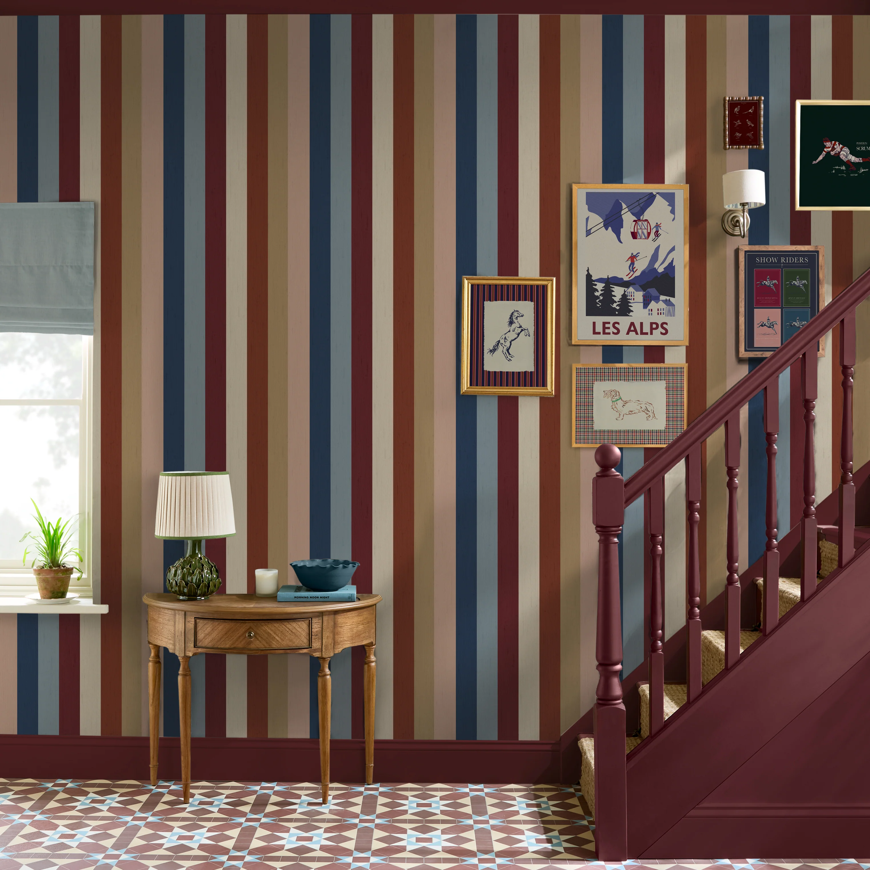 Joules Heritage Stripe Wallpaper, Multi-Colour Paste-the-Wall 52cm Wide Durable Finish - Image 2