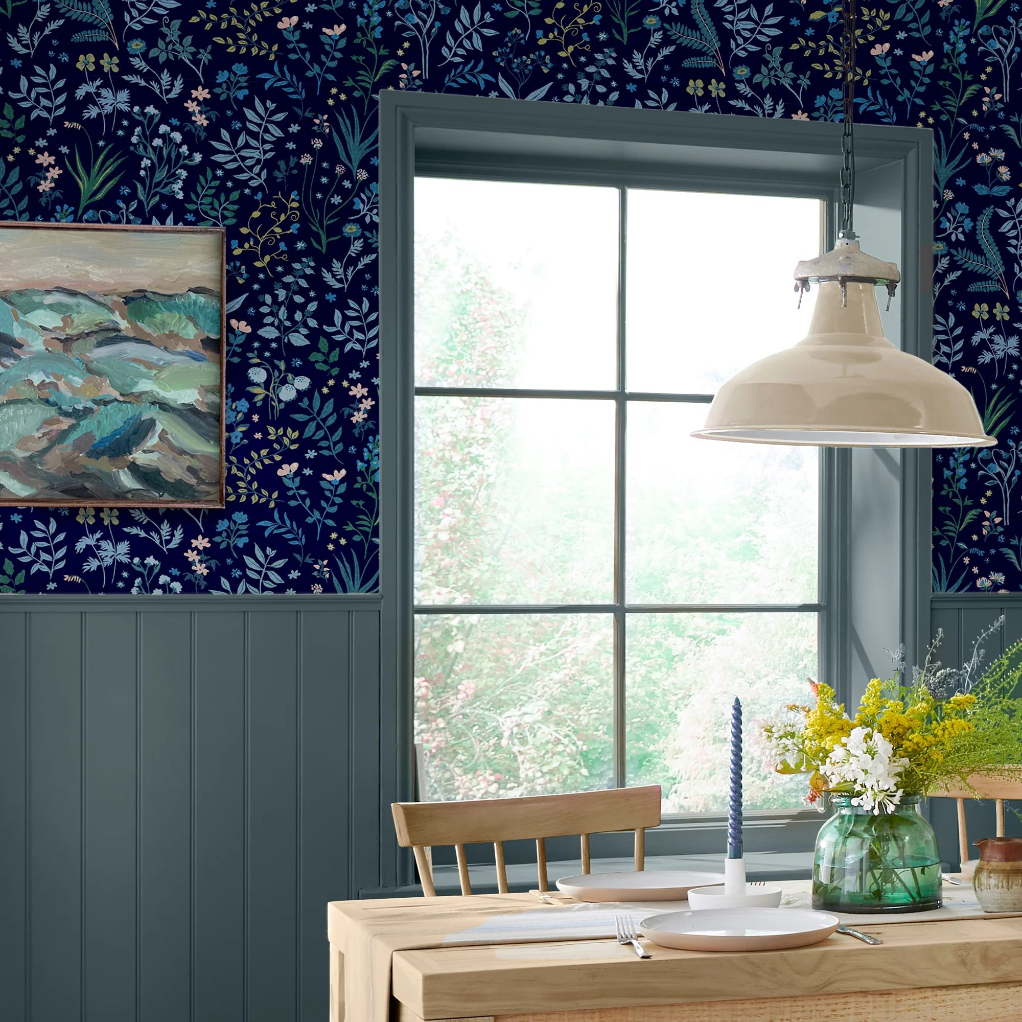 Joules Holcombe Floral Wallpaper Navy - Modern Wall Covering - Image 2