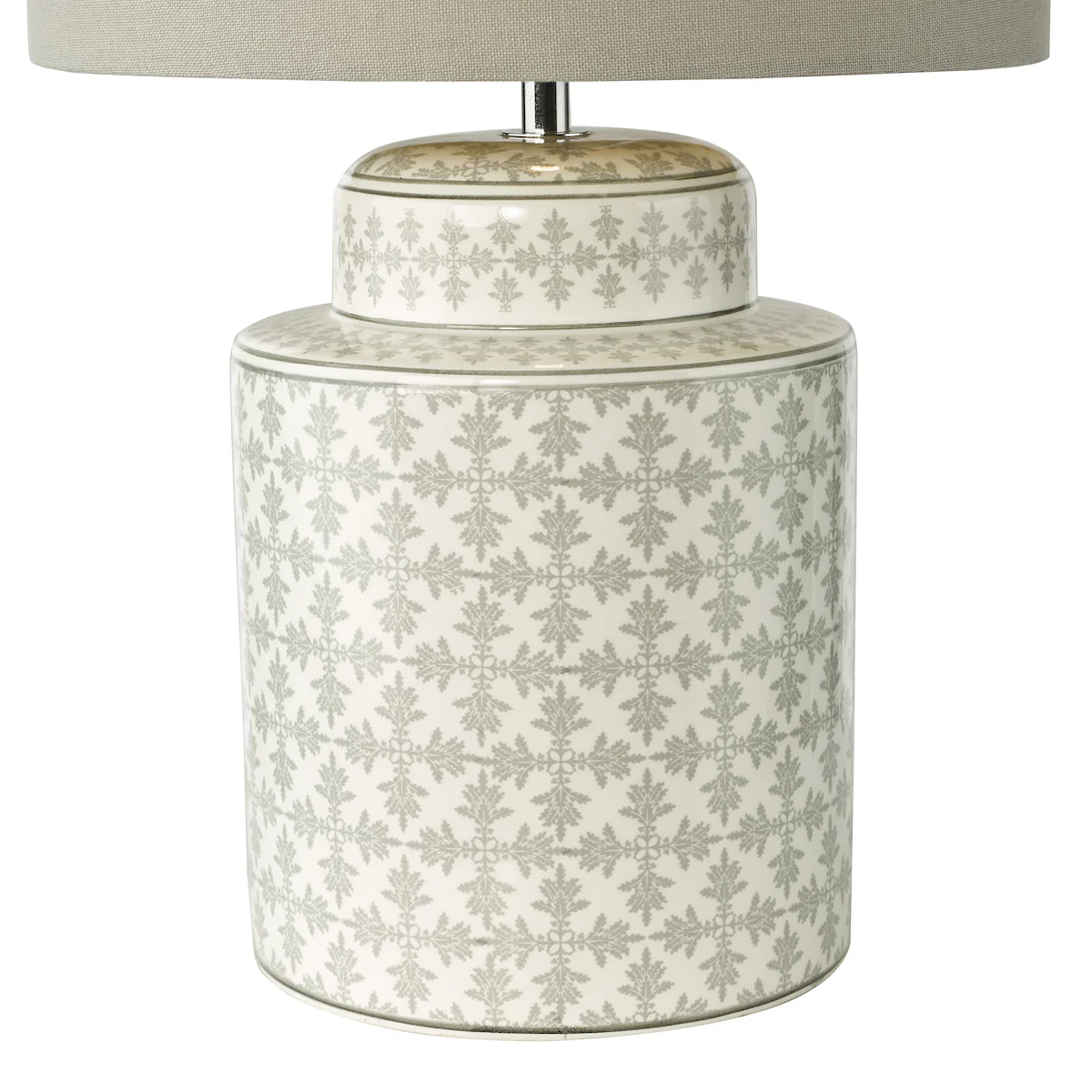 Kedron Ceramic Table Lamp Grey with Linen Drum Shade – Elegant Table Lamp for Modern Home Décor & Lighting Collection - Image 3