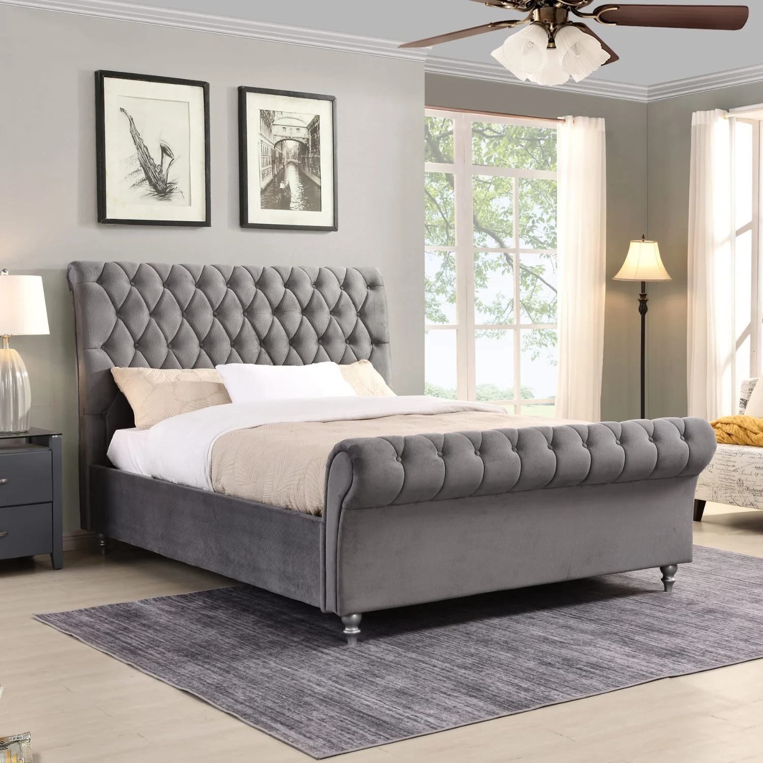 Kilkenny Double Bed Grey - Image 2