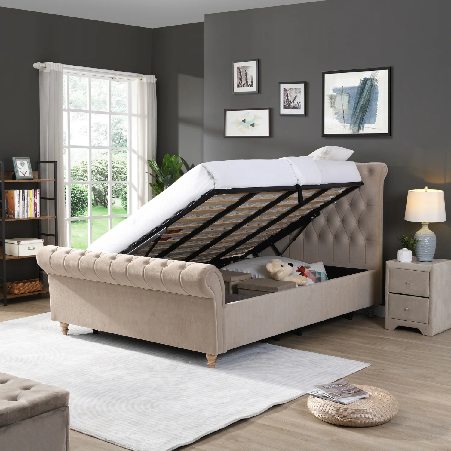 Kilkenny Ottoman Double Bed Mink - Image 3