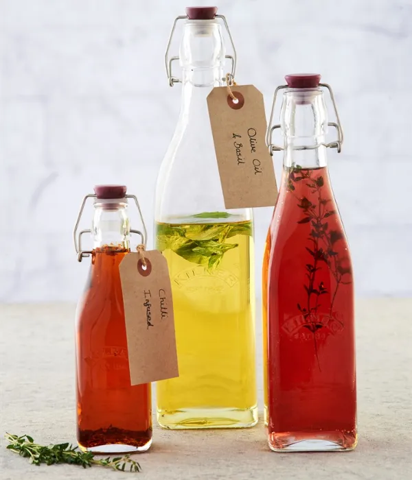 Kilner Clip Top Square Bottle 0.55 Litre Glass Food Container for Oils, Sauces & Homemade Drinks - Image 4