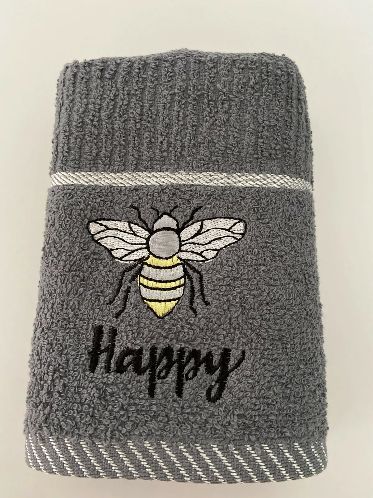 Kitchen Towel Happy Bee Slate