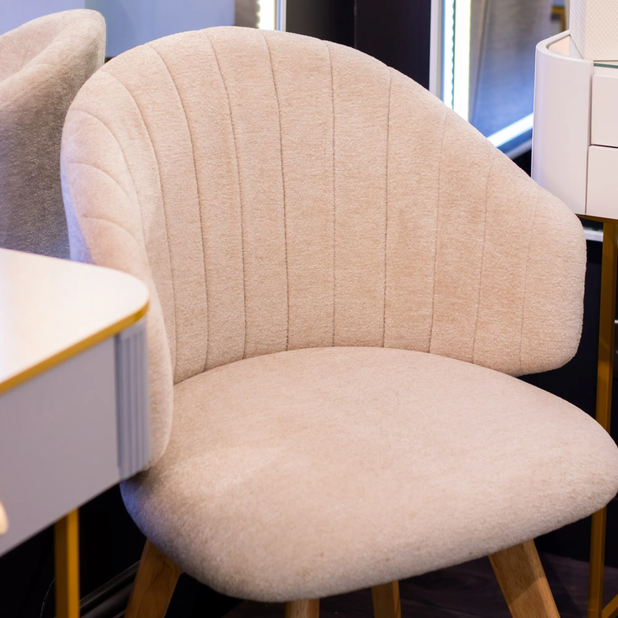 Lainey Ivory Fabric Dining Chair – Comfortable Dining Room Seating - Image 3