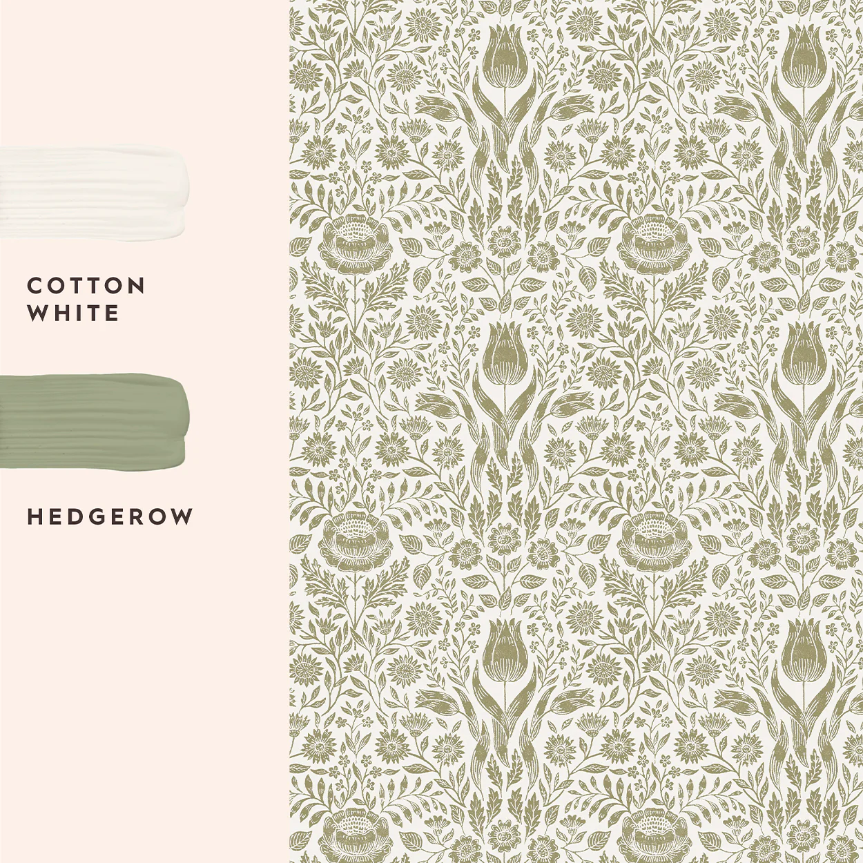Laura Ashley Ashstead Damask Wallpaper - Damask Wallpaper Hedgerow Green Floral - Image 4