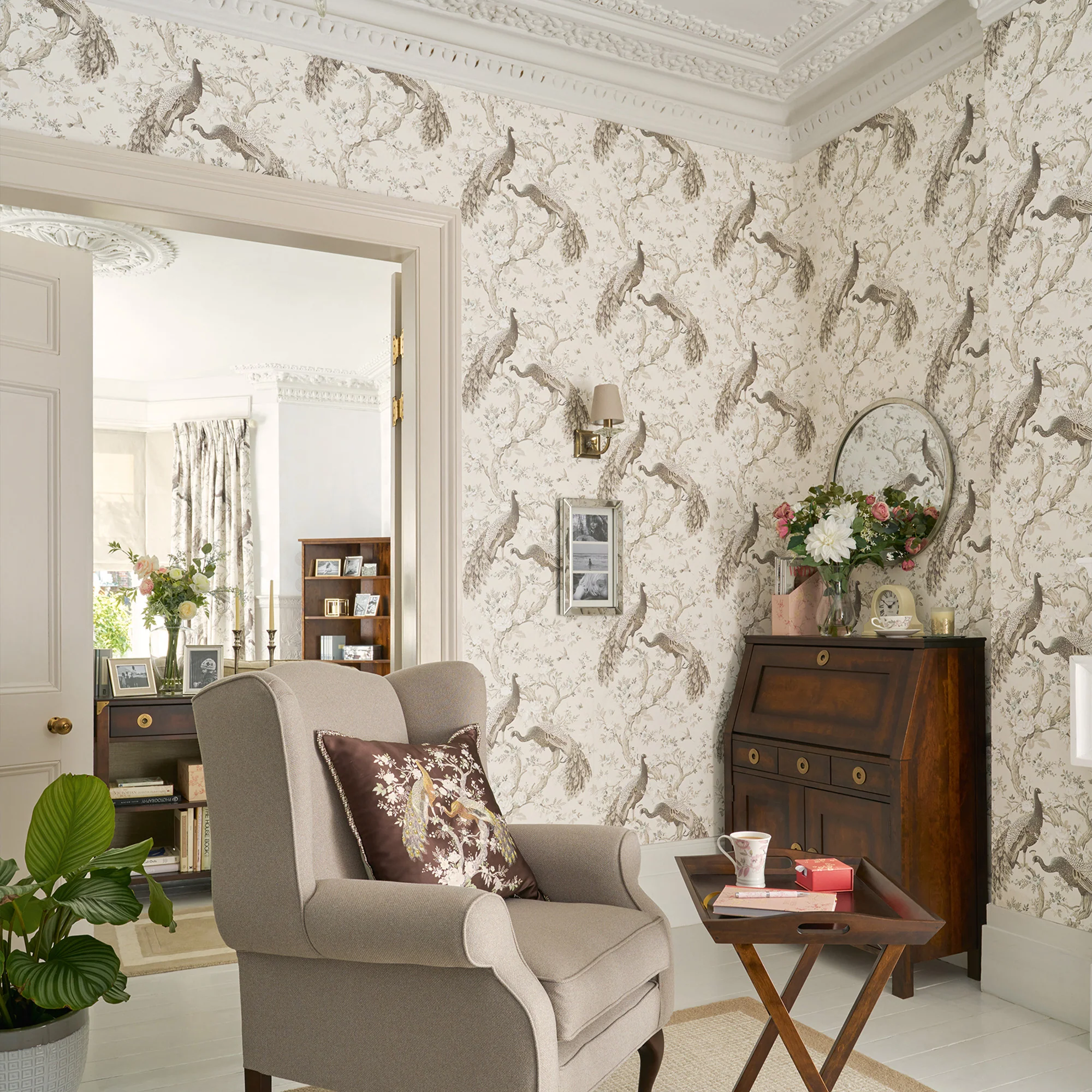 Laura Ashley Wallpaper Belvedere Soft Truffle - Image 2