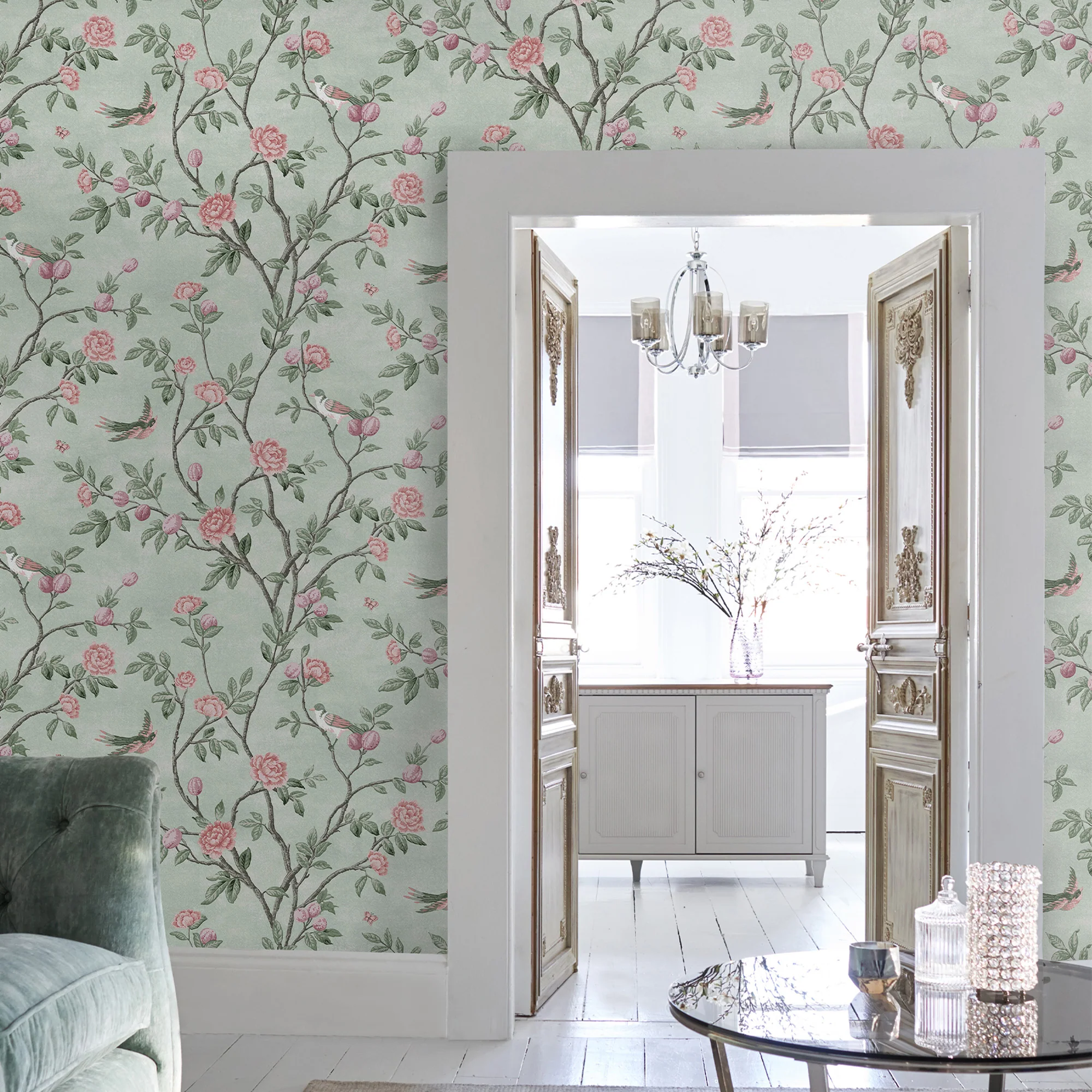 Laura Ashley Wallpaper Eglantine Eau de Nil - Image 2