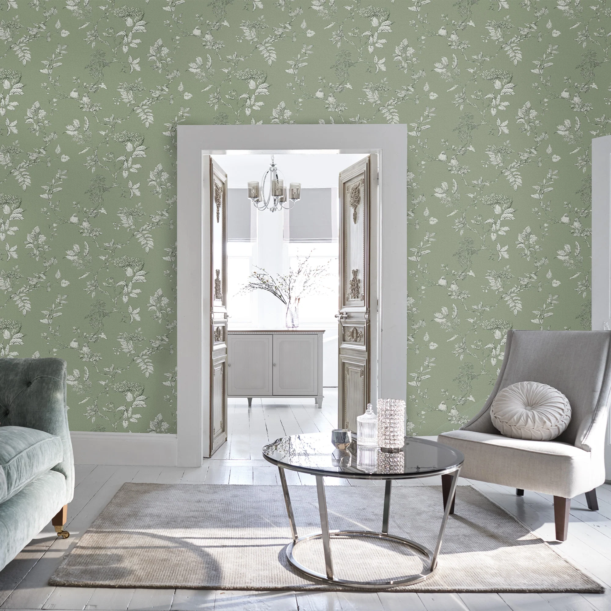 Laura Ashley Wallpaper Elderwood Sage - Image 2