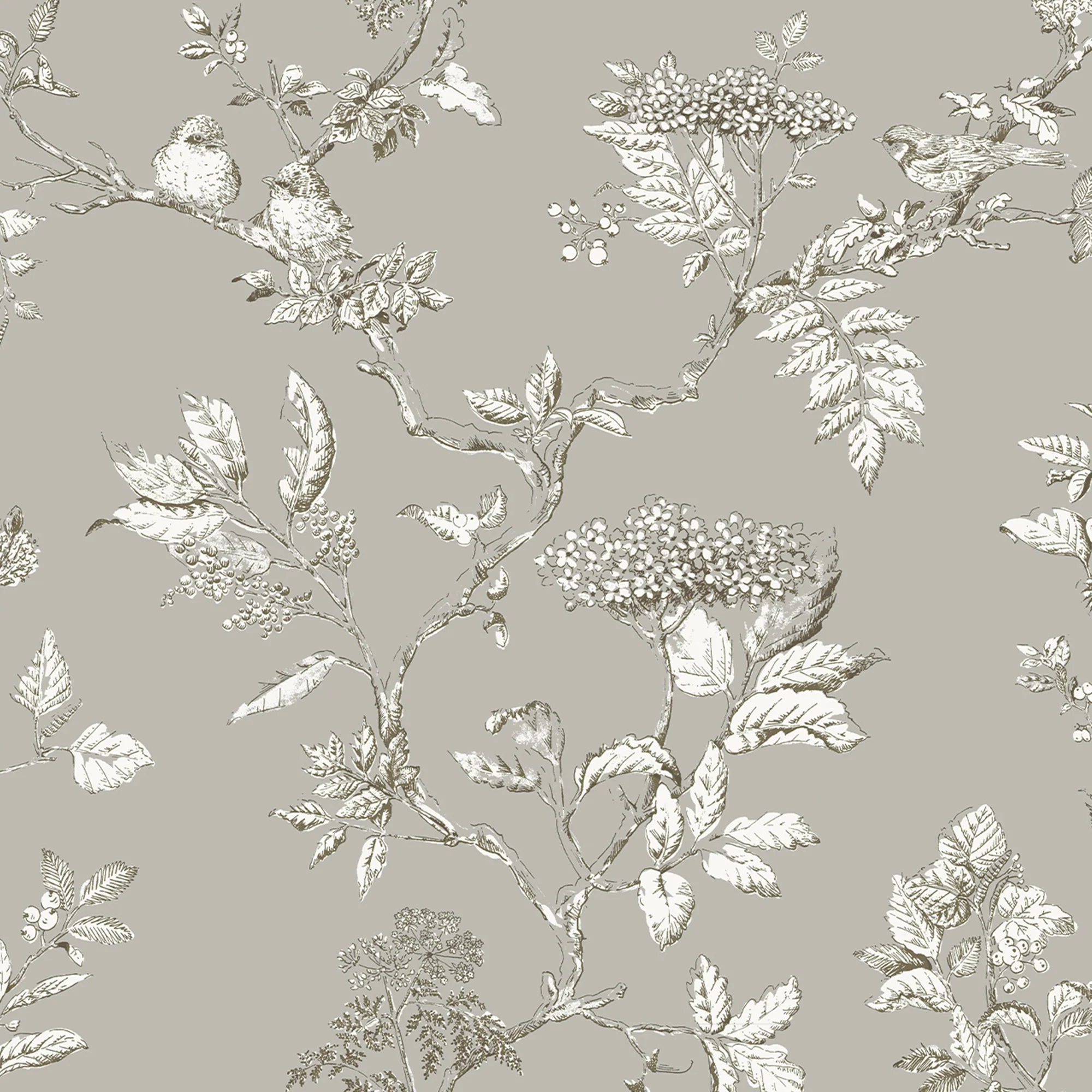 Laura Ashley Wallpaper Elderwood Steel