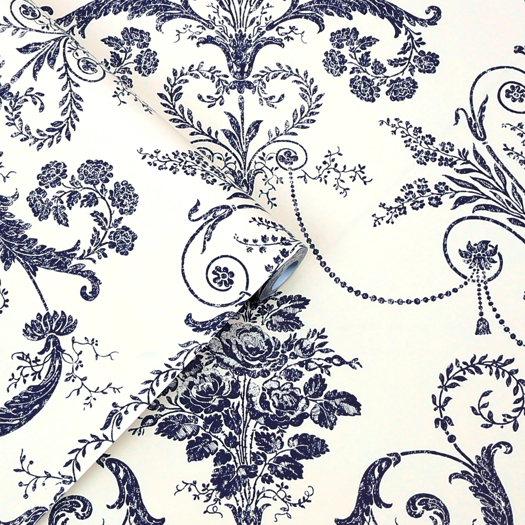 Laura Ashley Wallpaper Josette Off White and Midnight - Image 3