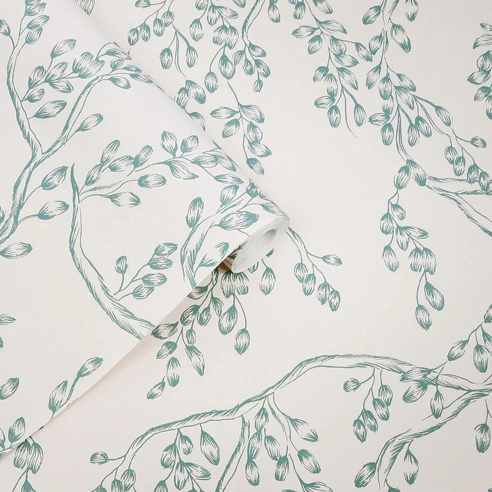 Laura Ashley Wallpaper Rainham Willow Newport Blue - Image 2