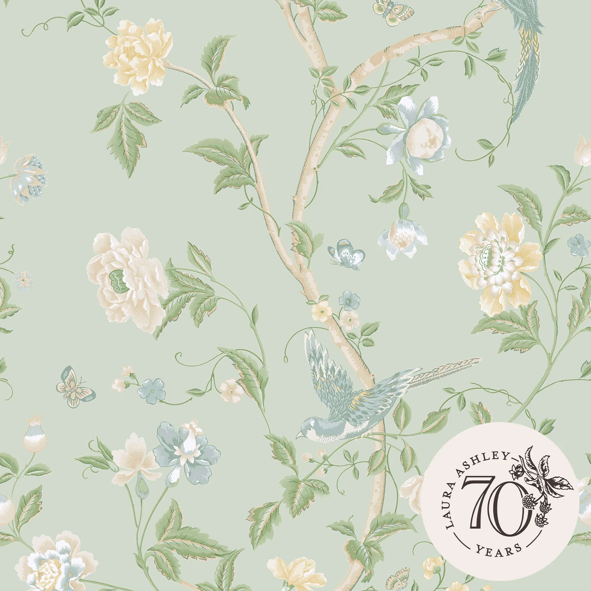 Laura Ashley Wallpaper Summer Palace Eau de Nil - Image 5