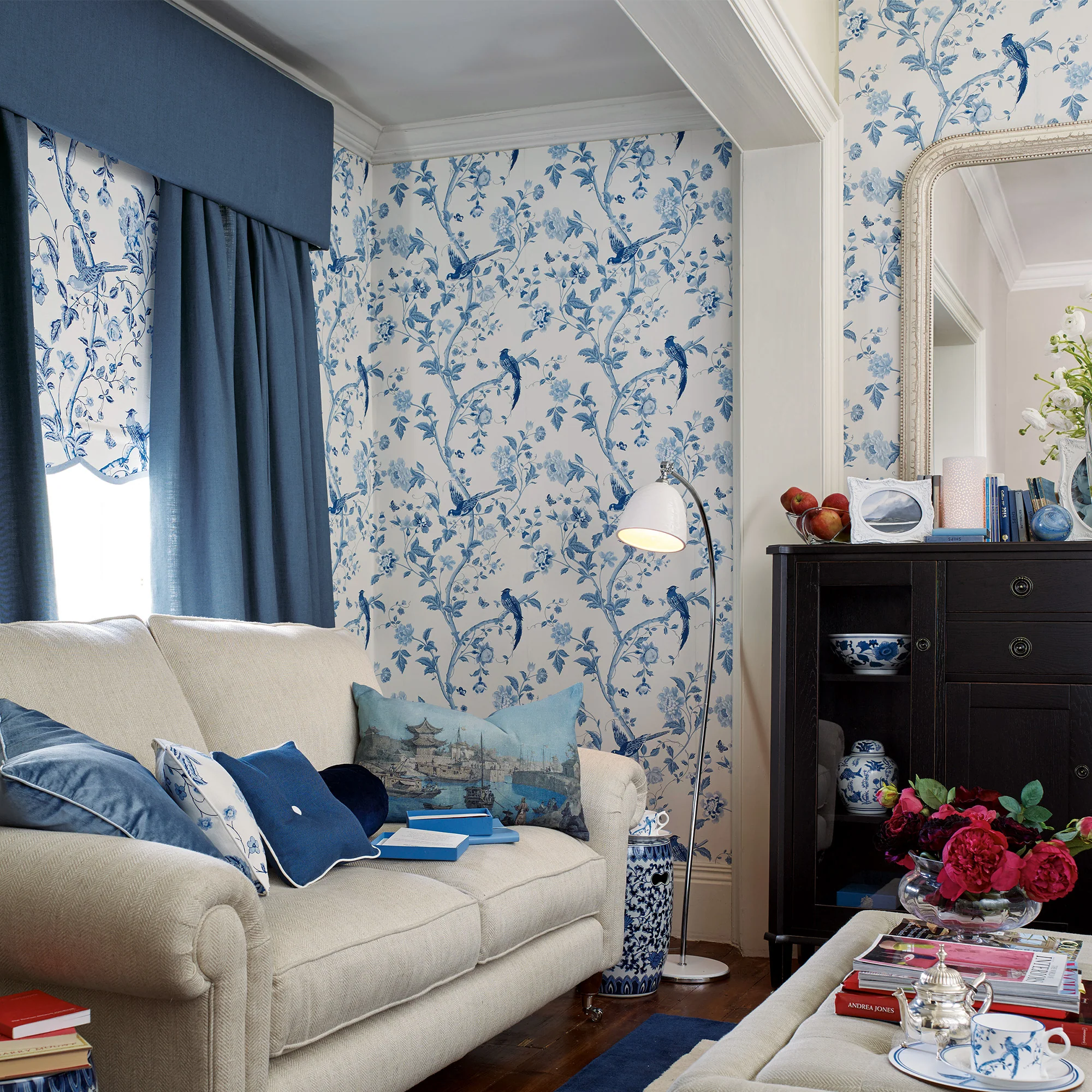 Laura Ashley Wallpaper Summer Palace Royal Blue - Image 2