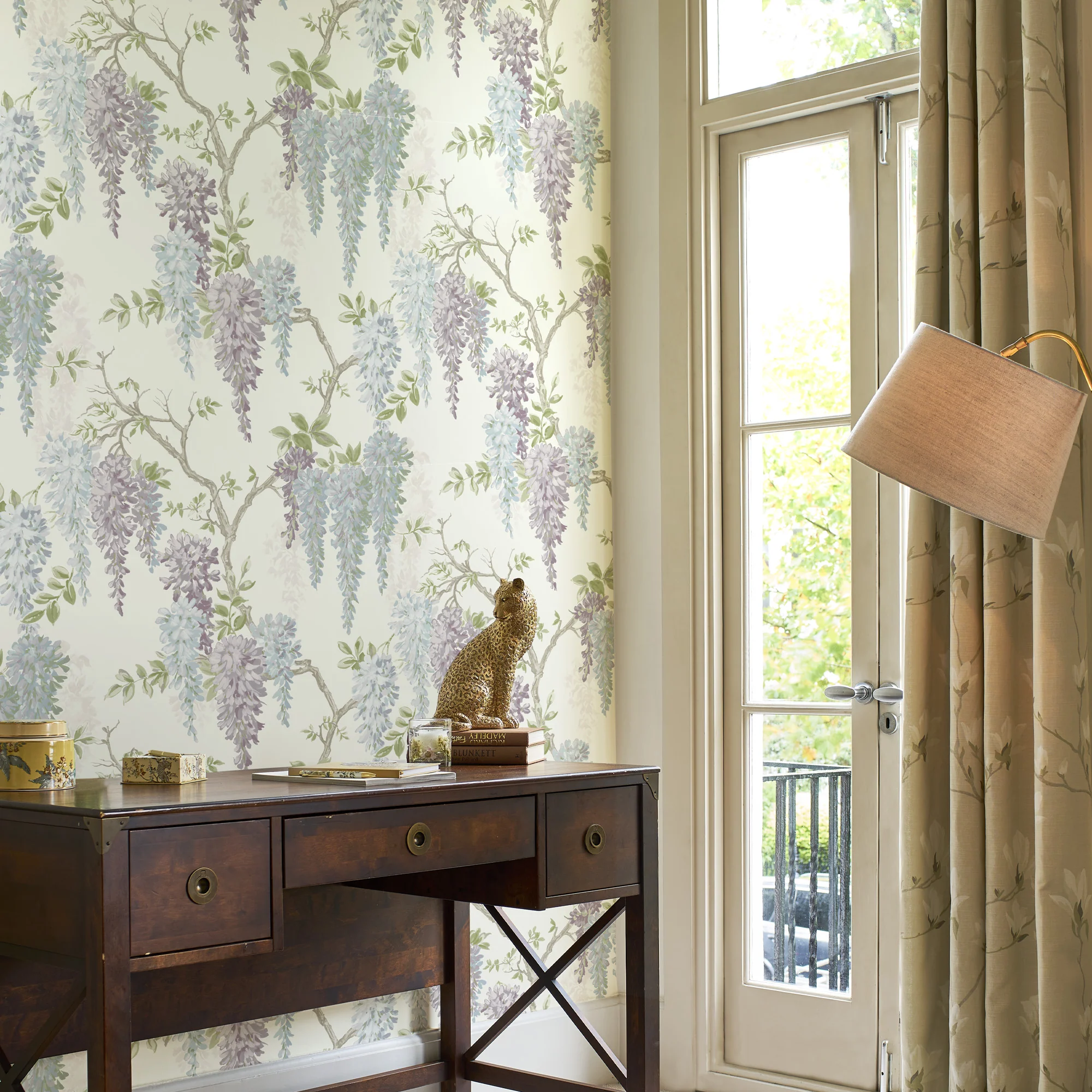 Laura Ashley Wallpaper Wisteria Garden Pale Iris - Image 2