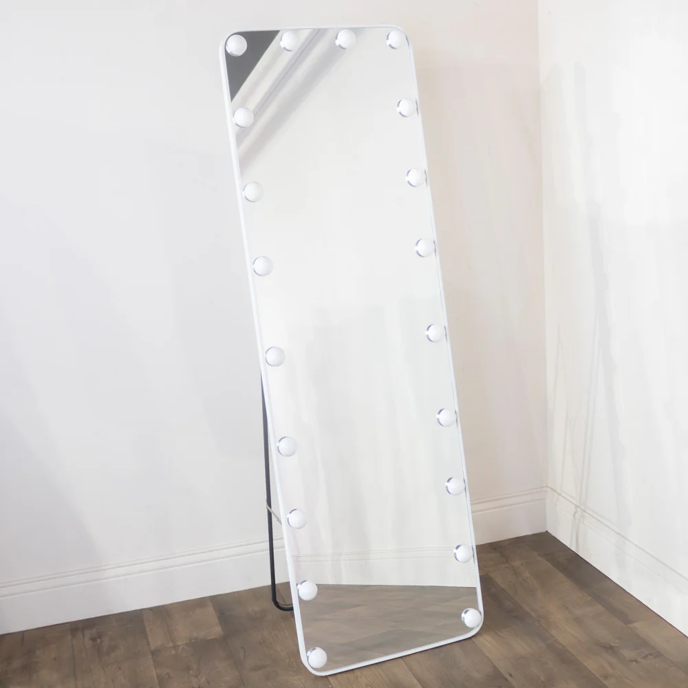 Modena LED Full-Length Rectangle Mirror – White Framed Cheval 160×50cm - Image 4