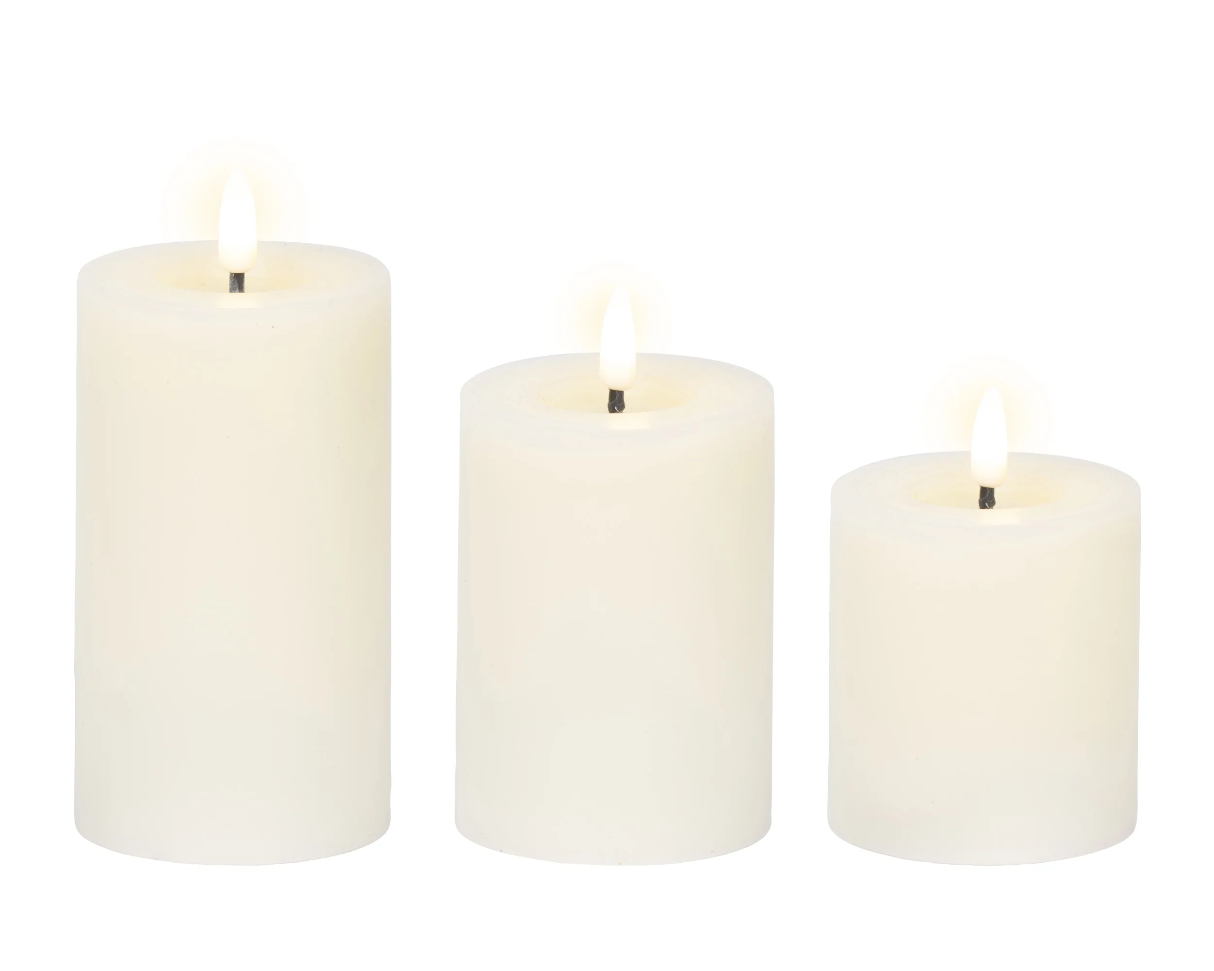 LED Wick Candle White – Rustic Christmas LED Candle for Home Decor