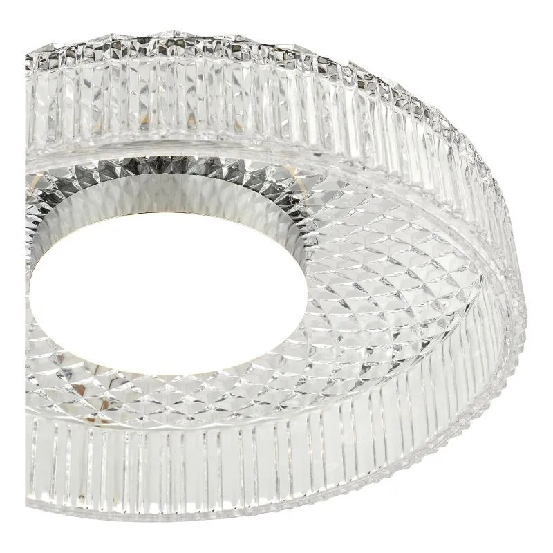 Leena Flush Polished Crome and Ribbed Glass LED - Image 5