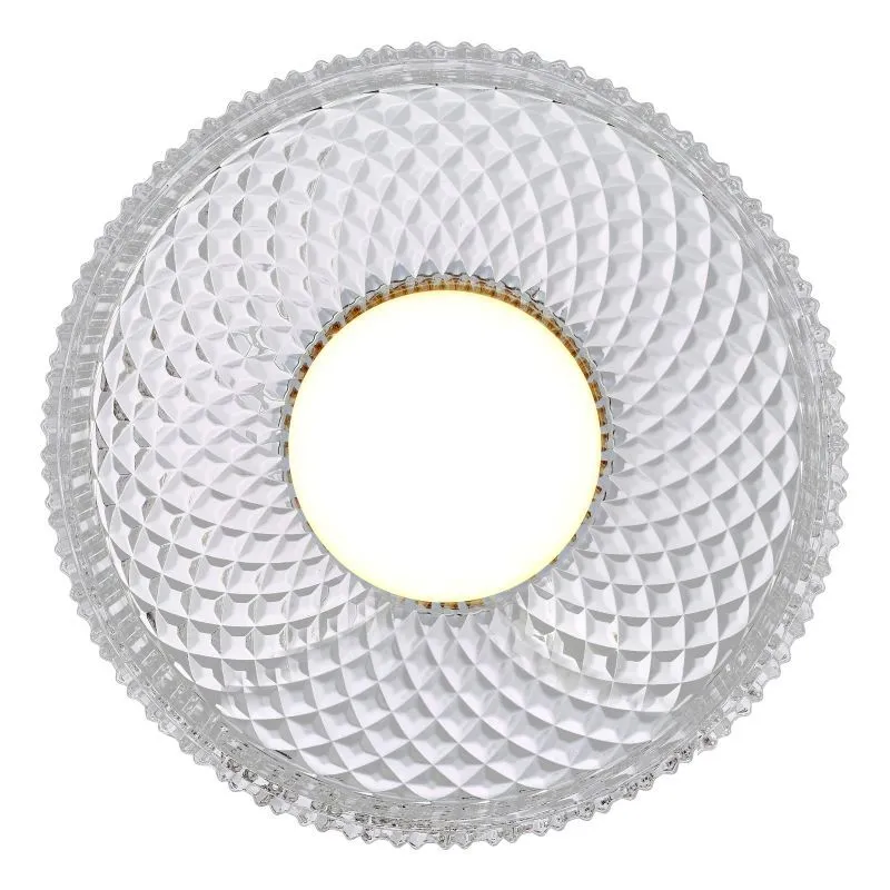 Leena Flush Polished Crome and Ribbed Glass LED - Image 6