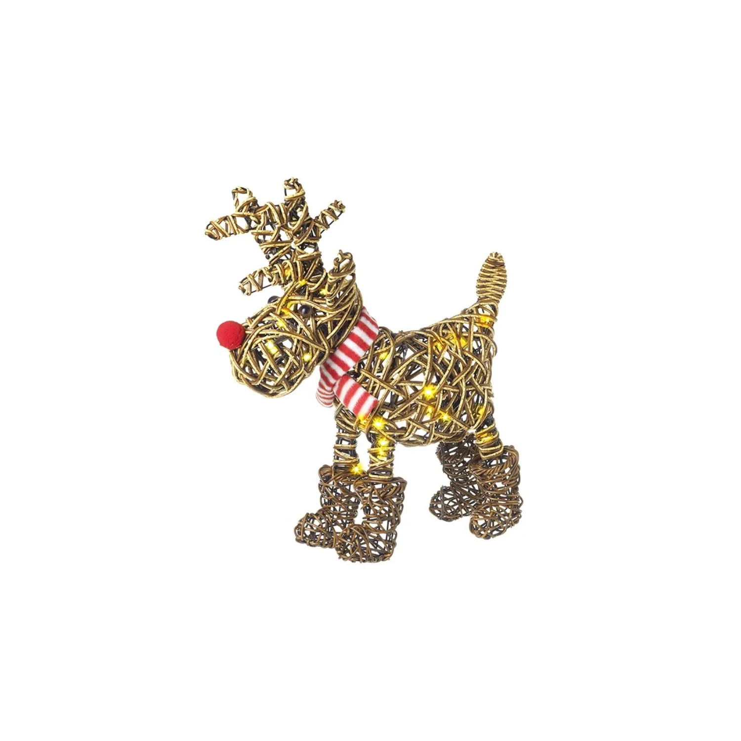 Light Up Rattan Reindeer In Boots Small