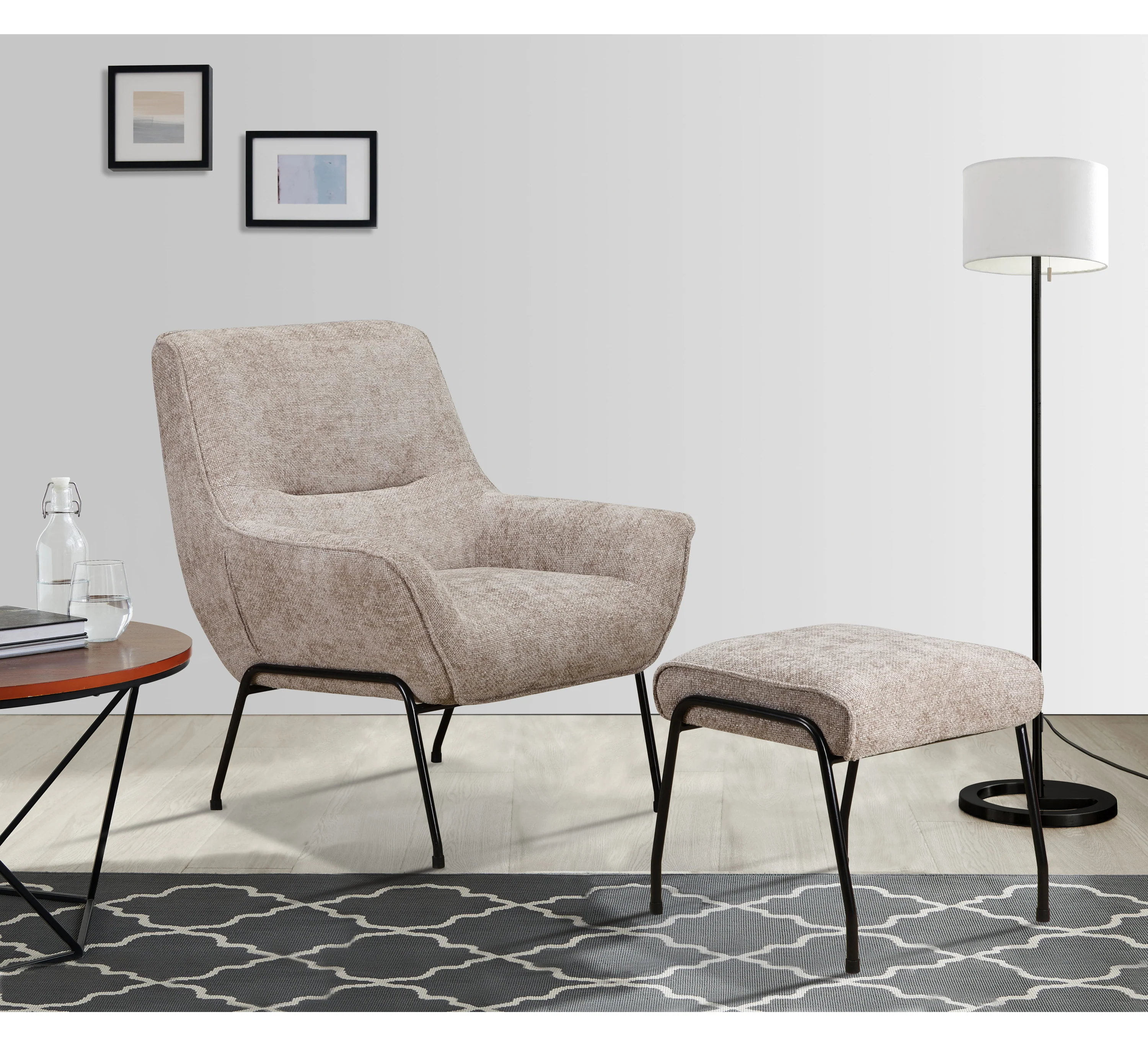 Lindo Chair & Stool Oatmeal Fabric