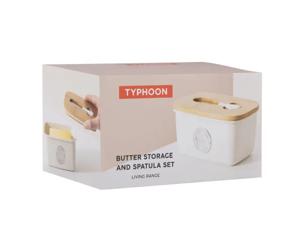 Living Cream Butter Storage & Spatula Set with Bamboo Lid – Food Preparation Butter Dish & Spreader - Image 2