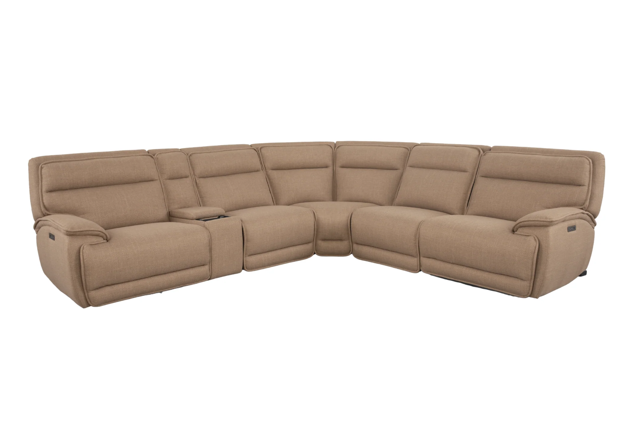 Louise Fabric Corner Sofa with Electric Recliners, USB Charging & Optional Console Unit - Image 2
