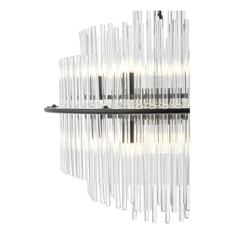 Lukas 13 Light Pendant Satin Black and Glass - Image 5