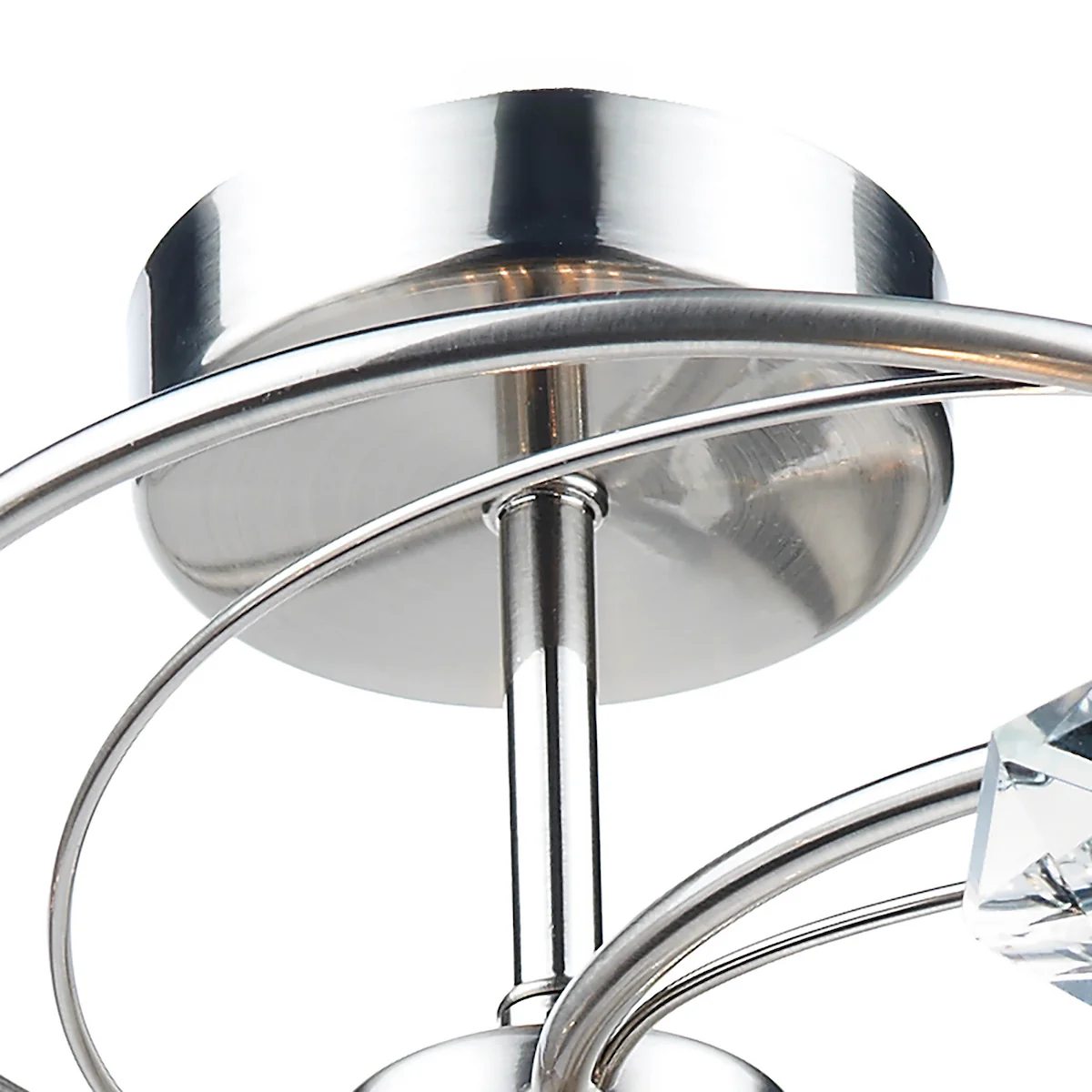 Luther 6 Light Semi-Flush Satin Chrome & Crystal Semi Flush Ceiling Light for Home Decor - Image 2