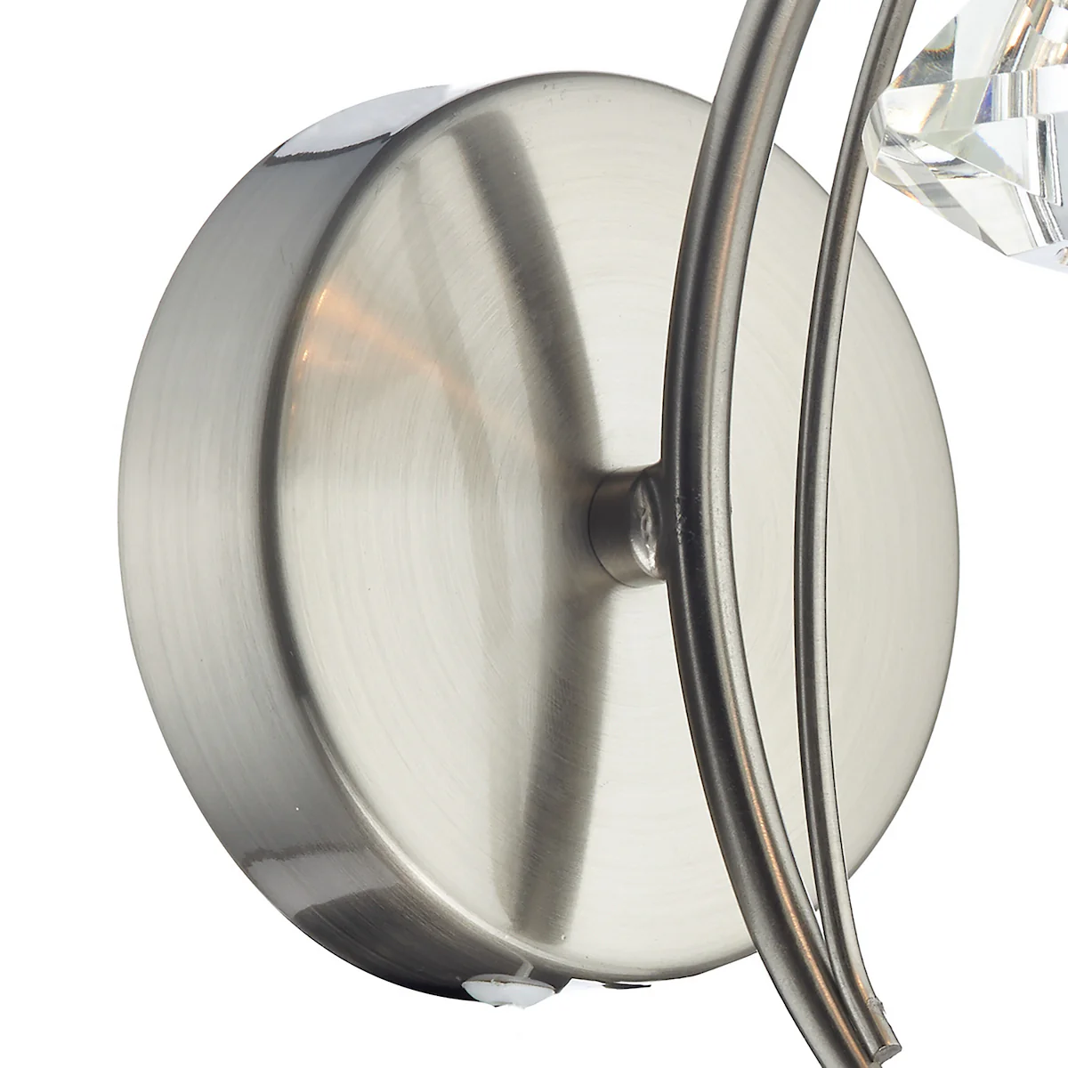 Luther Wall Light Satin Chrome with Crystal Glass Shade – Contemporary Wall Lamp for Modern Home Decor - Image 2