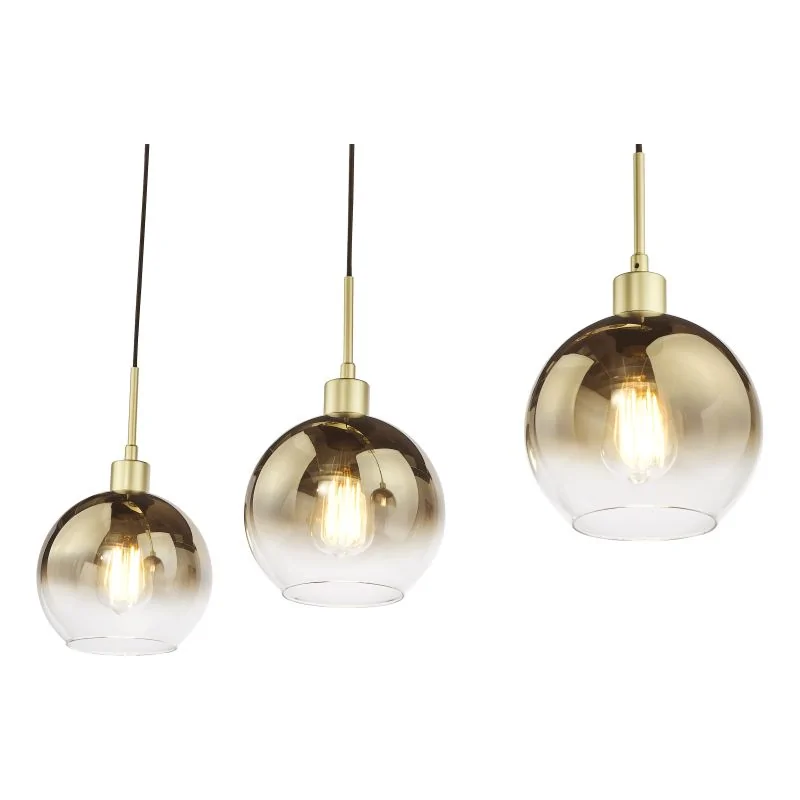 Lycia 3 Light Bar Pendant Satin Gold and Gold Ombre Glass - Image 2