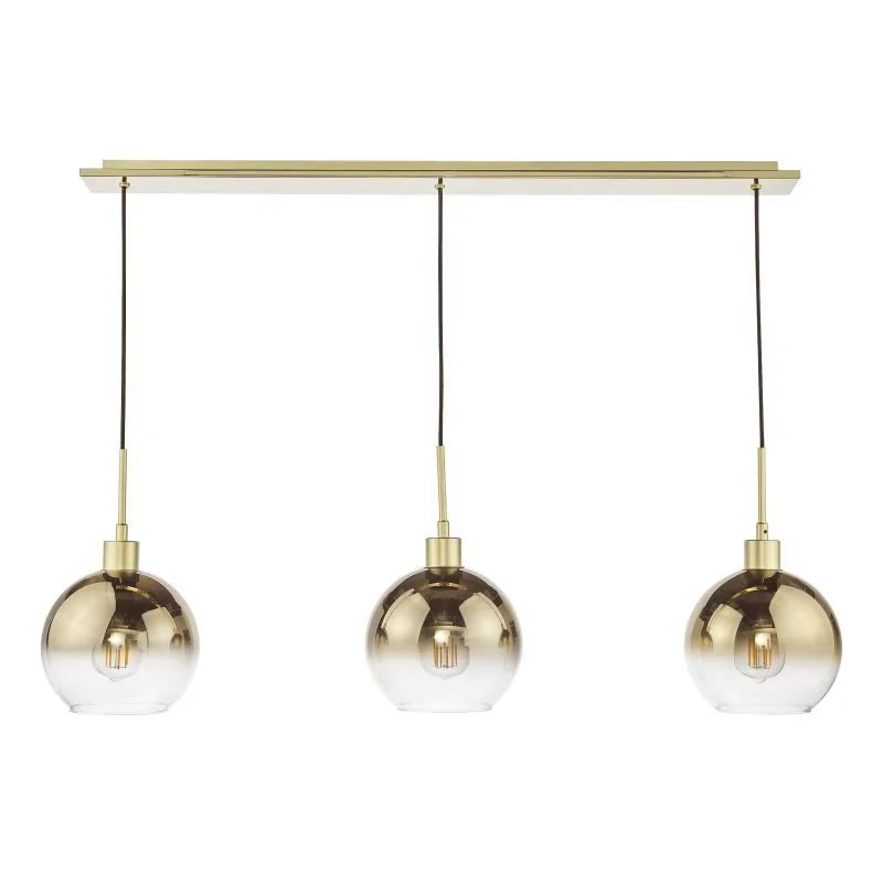 Lycia 3 Light Bar Pendant Satin Gold and Gold Ombre Glass - Image 5