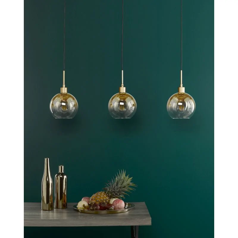 Lycia 3 Light Bar Pendant Satin Gold and Gold Ombre Glass - Image 6