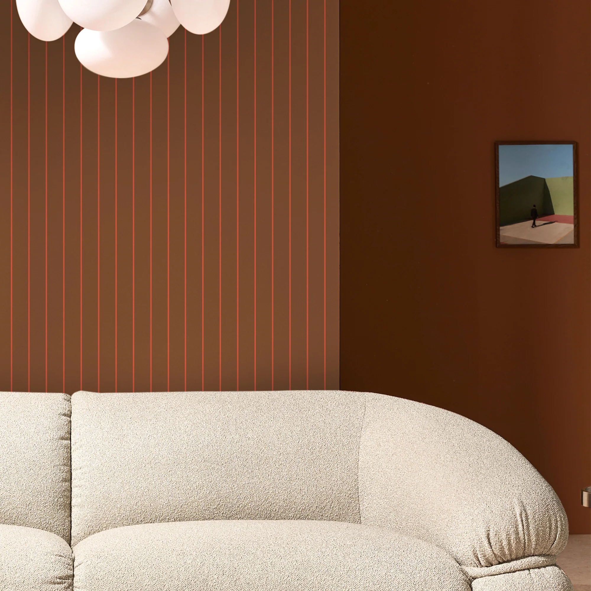 Made Kyria Wallpaper Caramel & Red Stripe - Modern Made Collection - Image 3