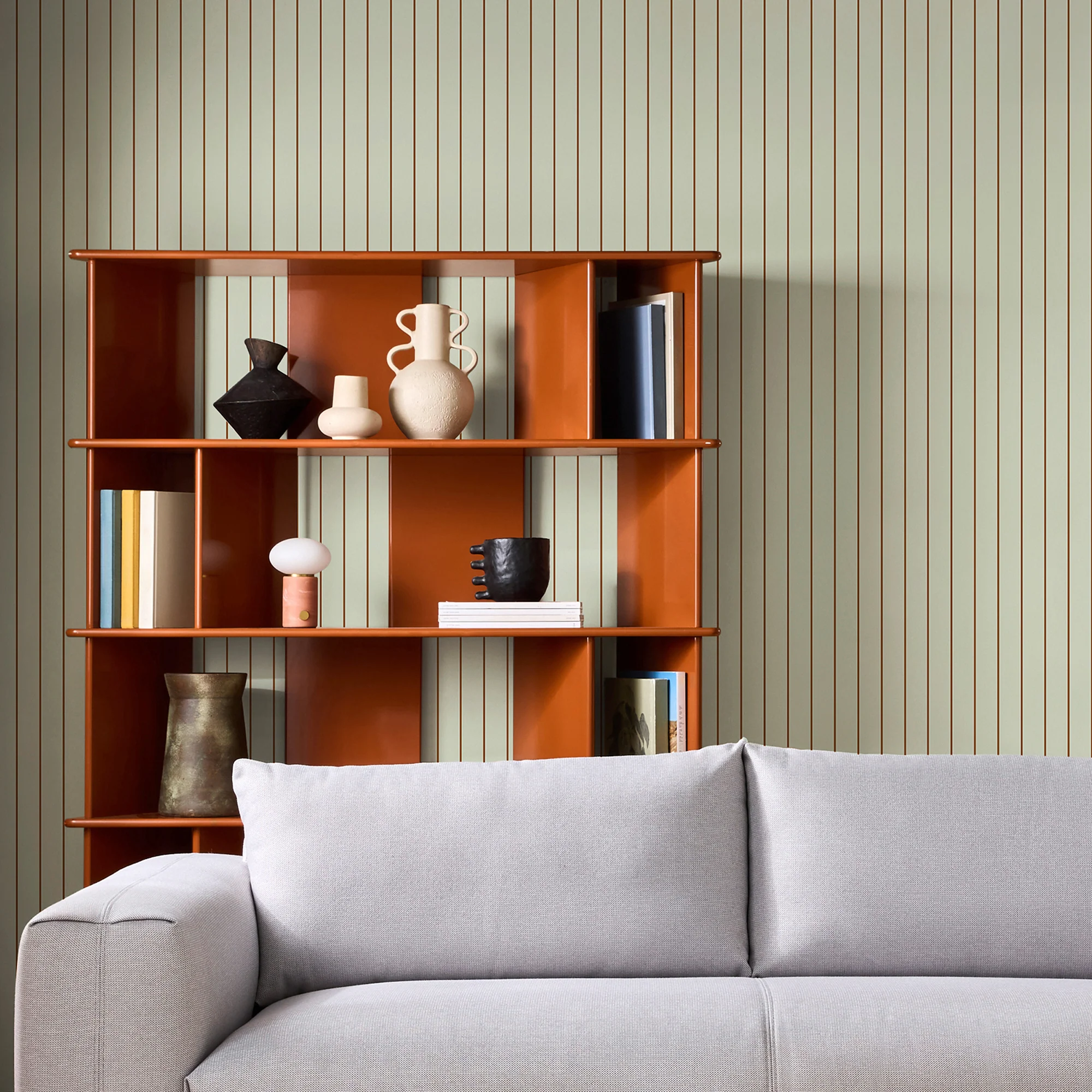 Made Kyria Wallpaper Mint & Chocolate Stripe - Modern Stripe Wall Covering - Image 2