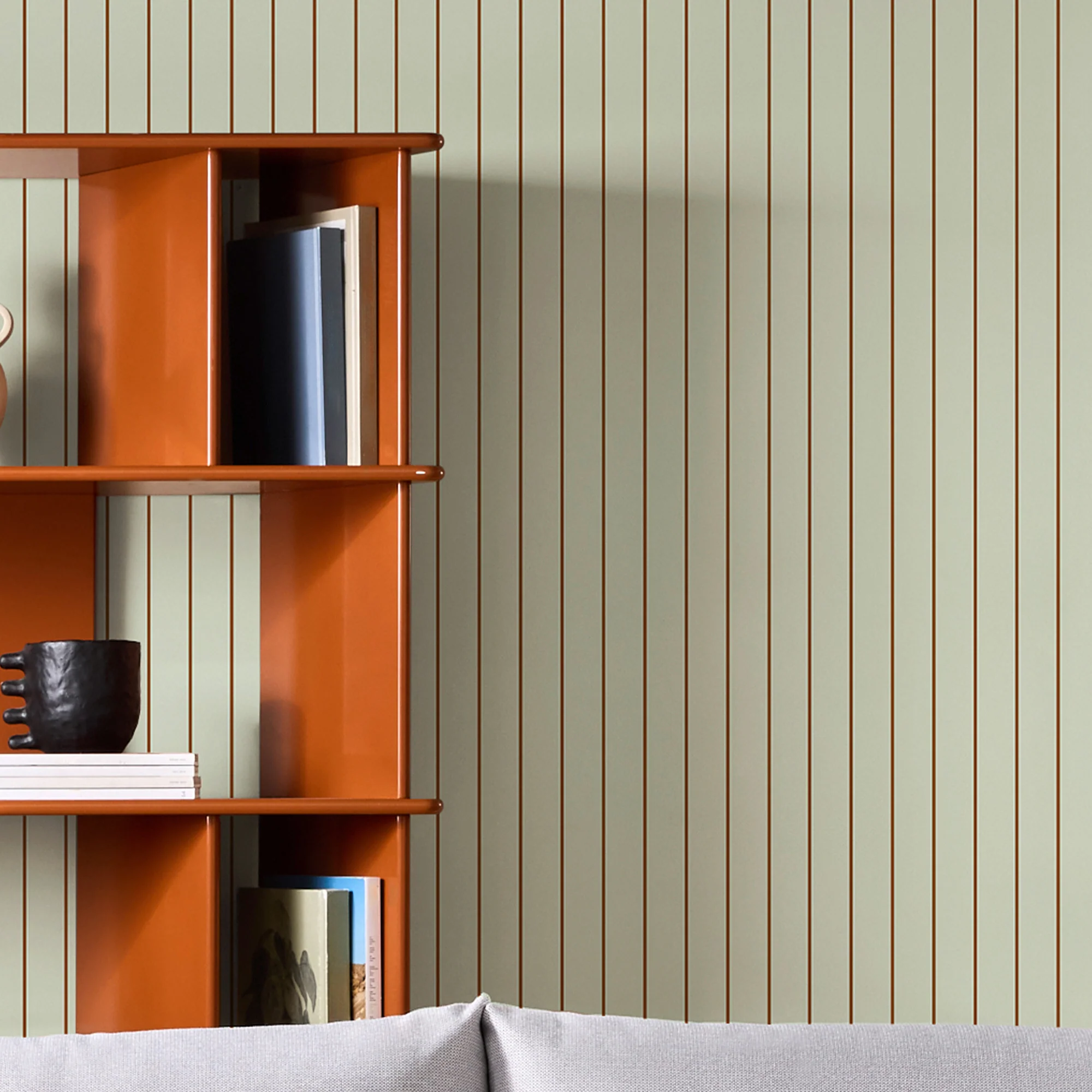 Made Kyria Wallpaper Mint & Chocolate Stripe - Modern Stripe Wall Covering - Image 3