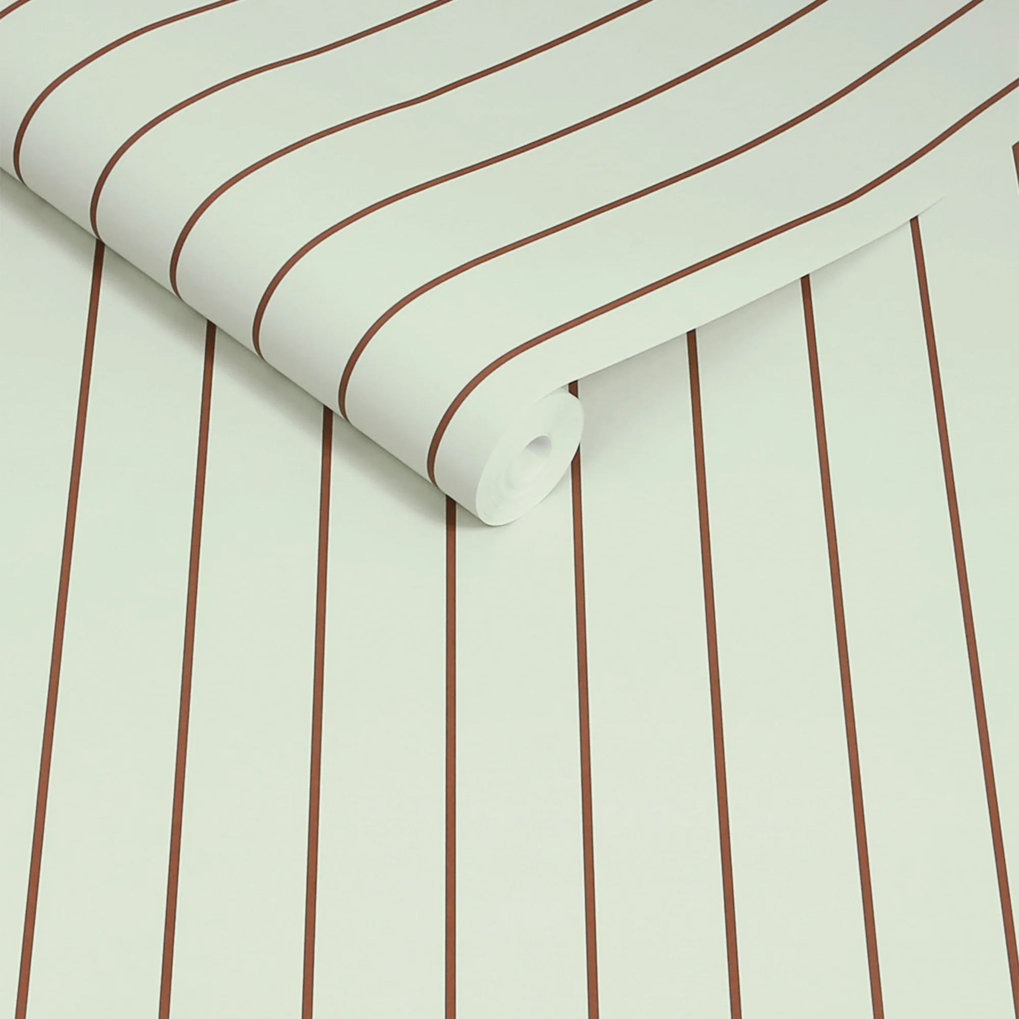Made Kyria Wallpaper Mint & Chocolate Stripe - Modern Stripe Wall Covering - Image 4
