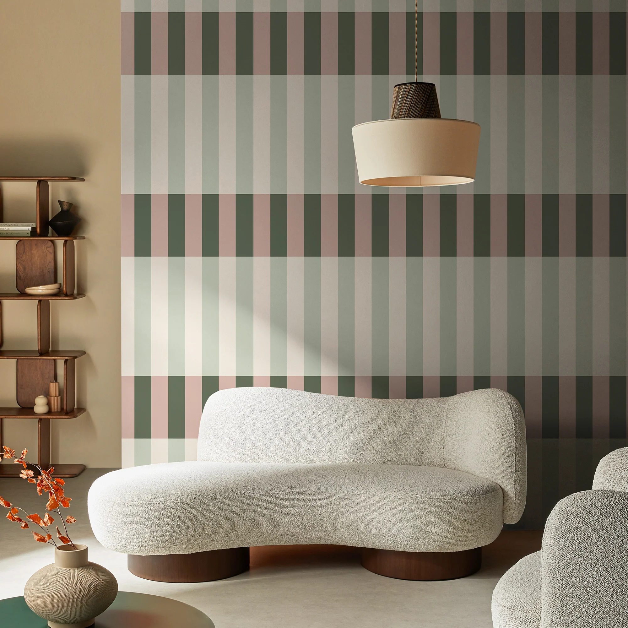 Made Terri Wallpaper Green & Blush - Modern Wall Covering Collection - Image 2