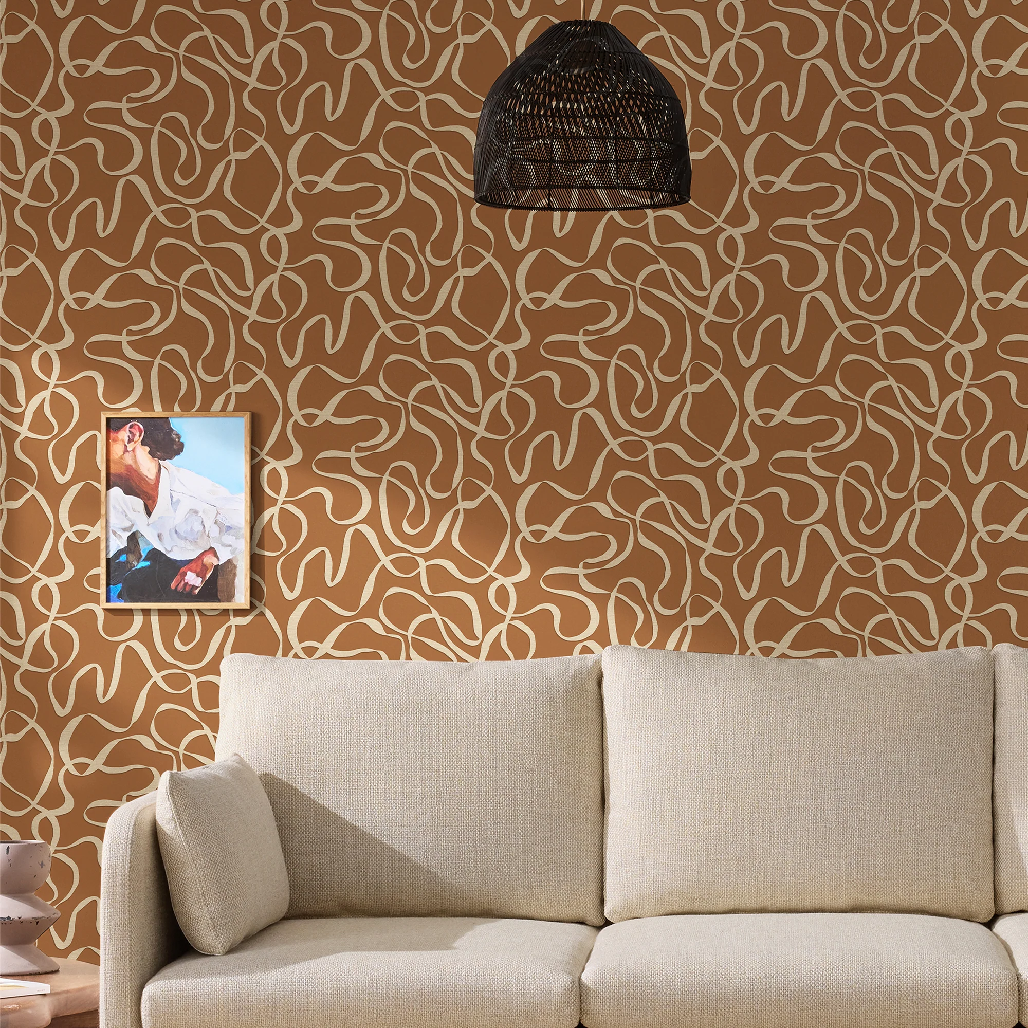 Made Varri Wallpaper Burnt Orange - Modern Wall Covering Design - Image 2