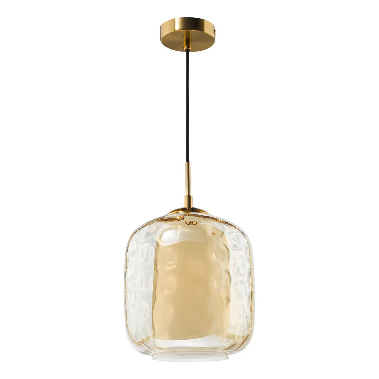 Majella Pendant Lighting Fixture in Aged Brass with Champagne Glass Shade for Modern & Classic Interiors - Image 2