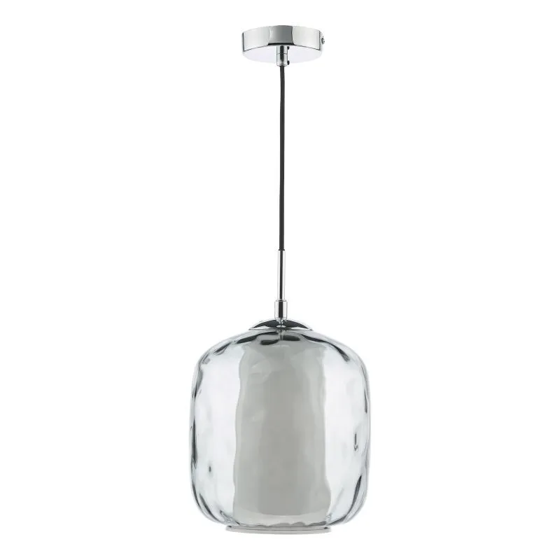 Majella Pendant Polished Chrome and Smoked Glass