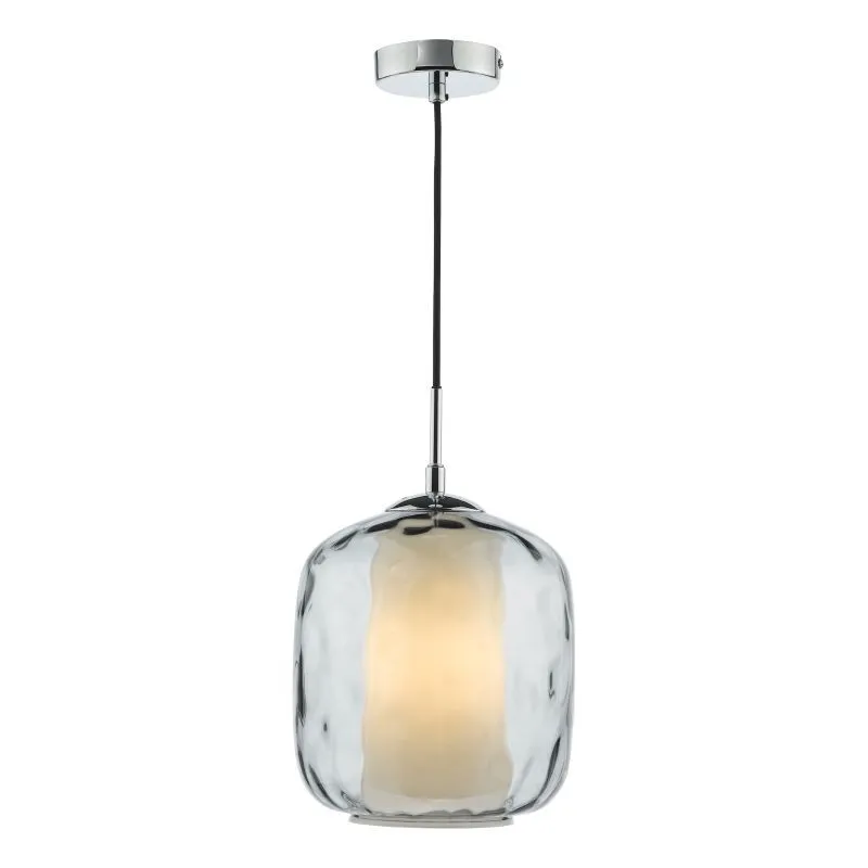 Majella Pendant Polished Chrome and Smoked Glass - Image 3