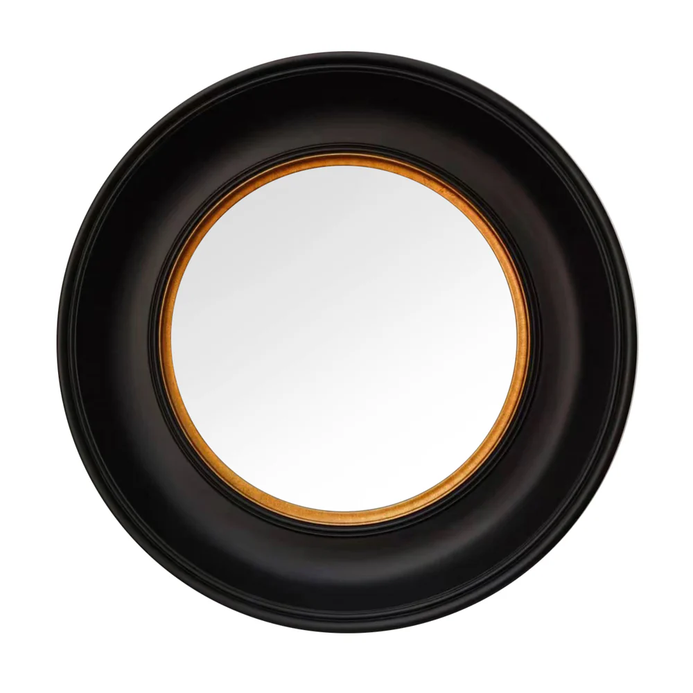 Marcella Deep Round Mirror Black Gold – 90cm Solid Frame - Image 7