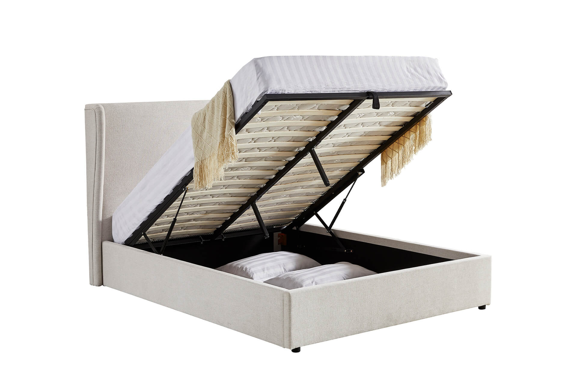 Margot Double 4'6 Ottoman Bed Cashmere - Image 2